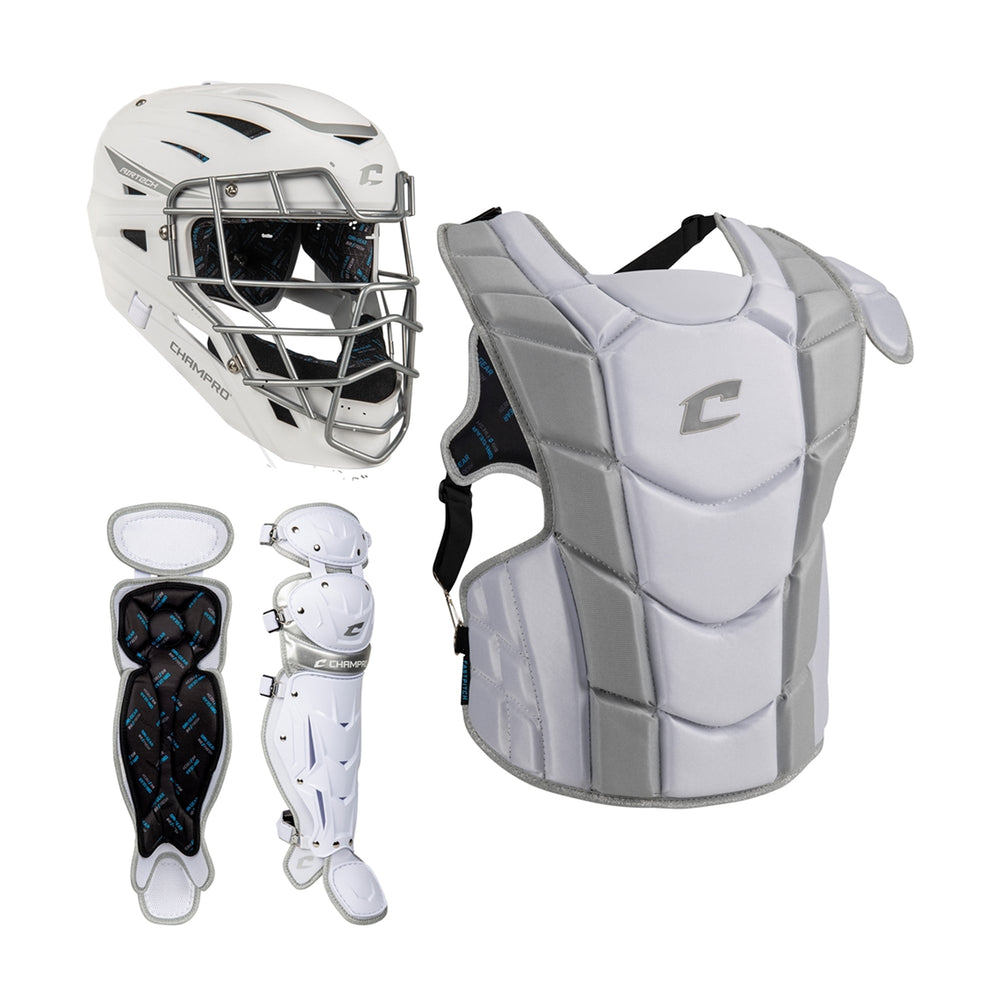 Arreos Equipo Catcher Softbol Champro CBSF11W Blanco Gris DAMA (12 a 15 años)