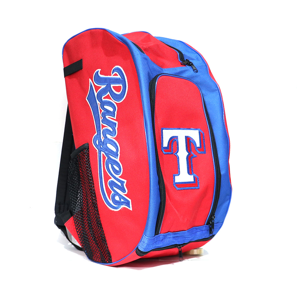 Back Pack Beisbol Softbol BS Rangers Rojo Azul Adulto