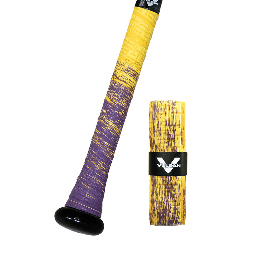 Bat Grip Beisbol Softbol Vulcan FADE MORADO AMARILLO 1.75 MM