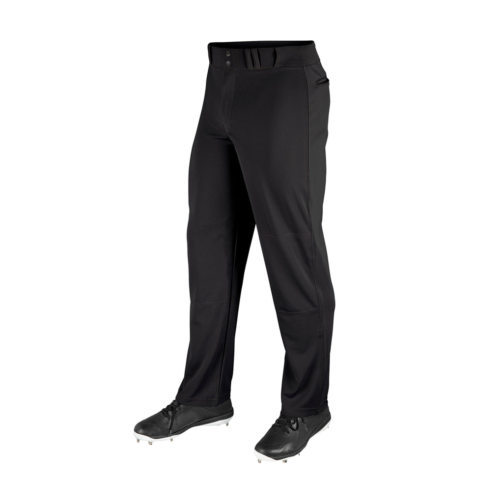 Pantalon Beisbol Softbol Champro Ajuste Relajado Con Fondo Abierto BP4U Negro Largo Adulto