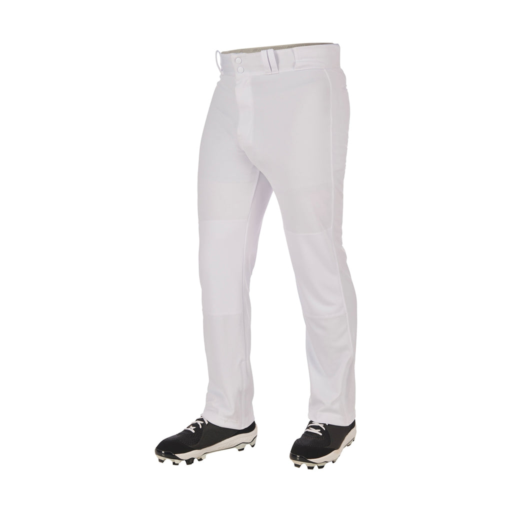 Pantalon Beisbol Softbol Champro MVP Triple Corona 2.0 Fondo Abierto BP60 Blanco Largo Adulto