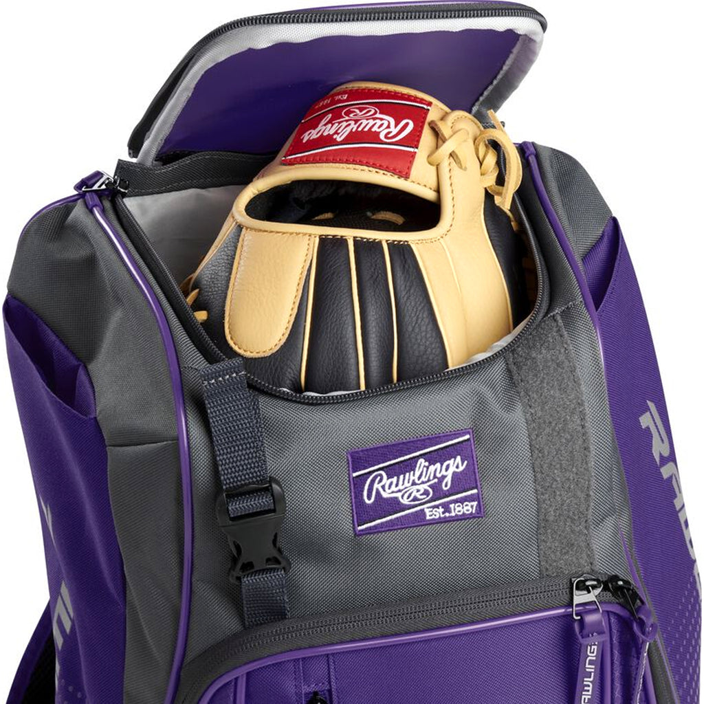 Backpack Mochila Beisbol Softbol Rawlings Franchise Morado Infantil