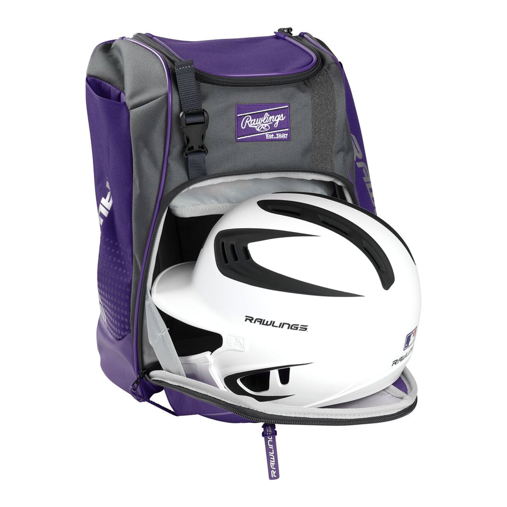 Backpack Mochila Beisbol Softbol Rawlings Franchise Morado Infantil
