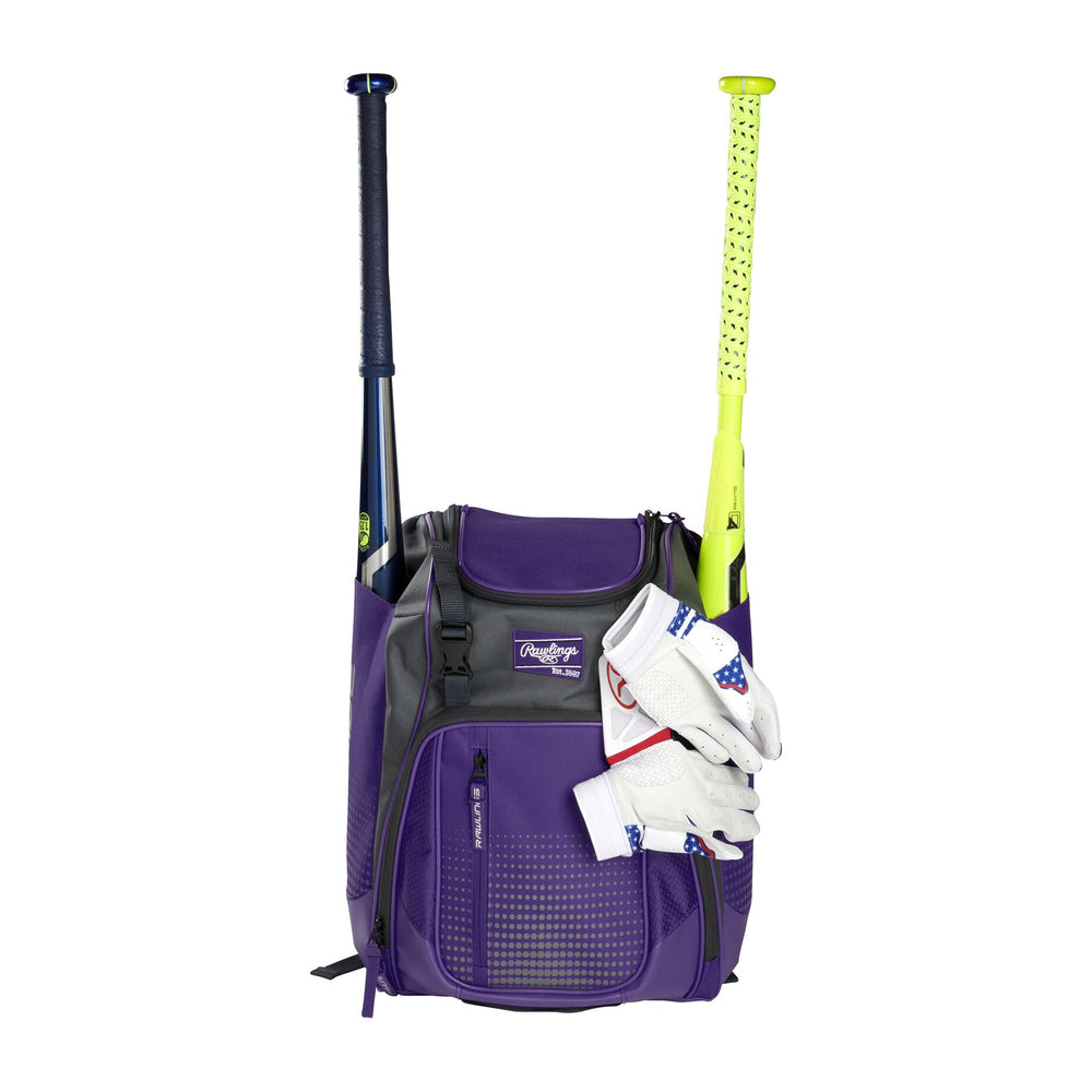 Backpack Mochila Beisbol Softbol Rawlings Franchise Morado Infantil