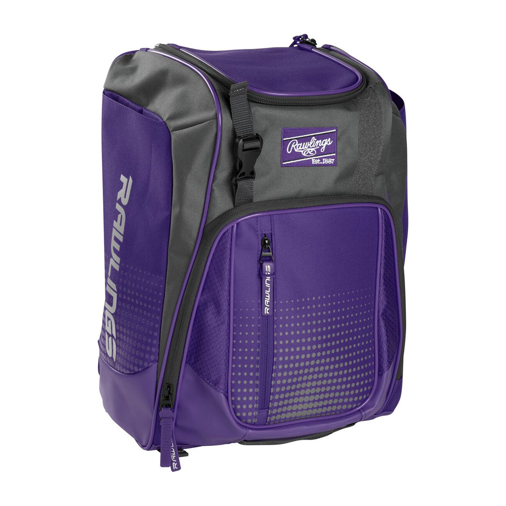 Backpack Mochila Beisbol Softbol Rawlings Franchise Morado Infantil