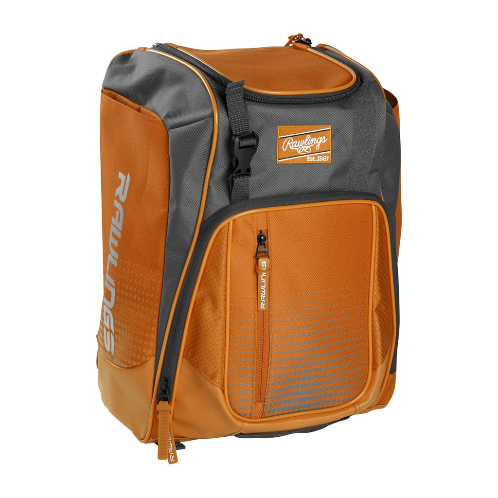 Backpack Mochila Beisbol Softbol Rawlings Franchise Naranja Infantil