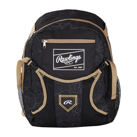 Backpack Mochila Beisbol Softbol Rawlings Negro 3 a 5 años