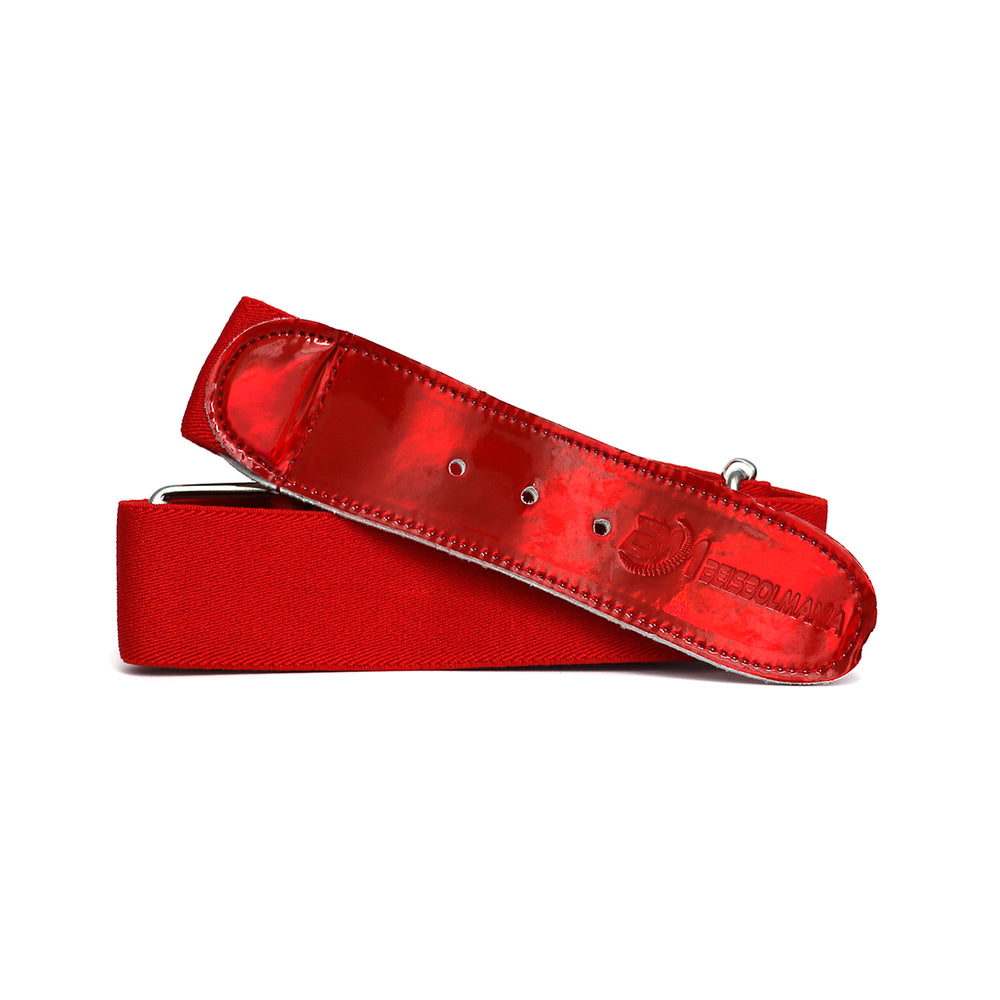 Cinturon Beisbol Softbol Beisbolmania Elastico Punta de Piel Cromada Ajustable INFANTIL