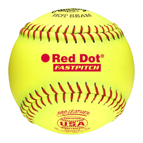 Docena Pelota Softbol Fastpitch Red Dot Piel Pro USA Rawlings PX2RYLA 12 in