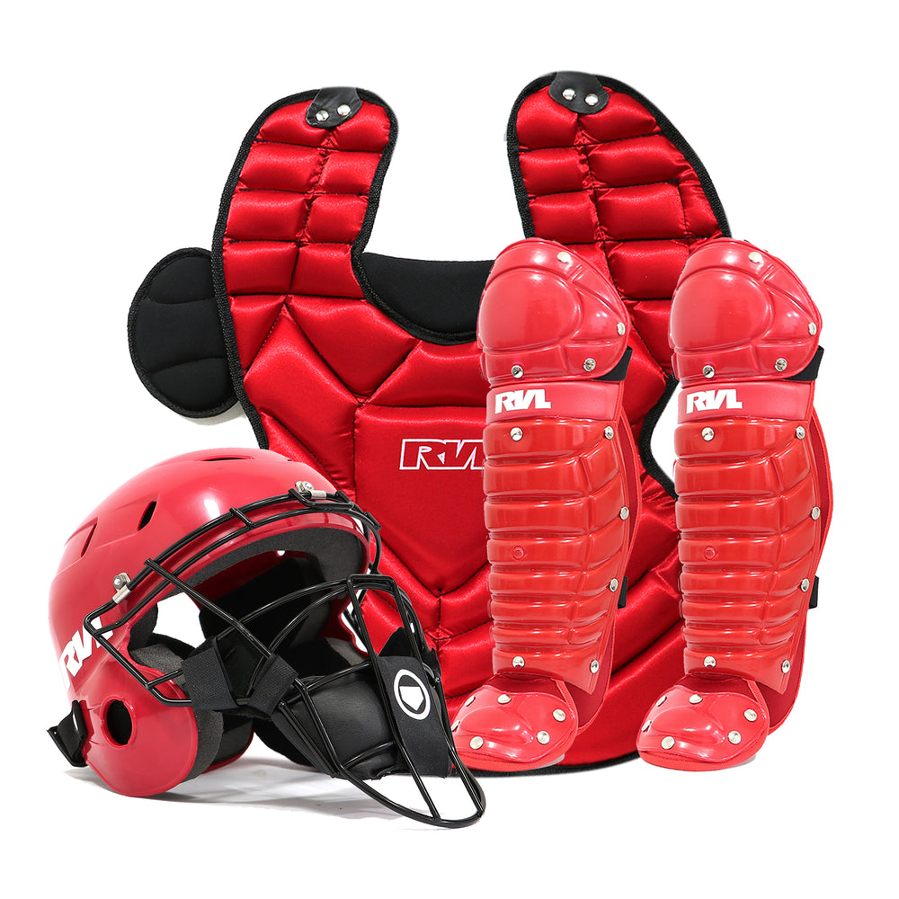 Equipo de Catcher Beisbol Roda RVL Peto Brillante Adulto Rojo