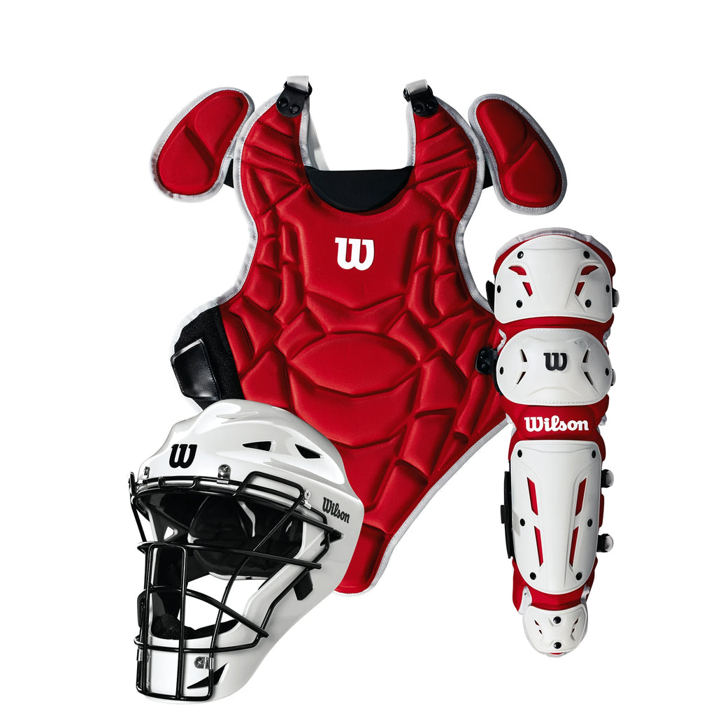 Equipo de Catcher Beisbol Wilson EZ Gear 2.0 Pañalitos Rojo (5 a 7 años)