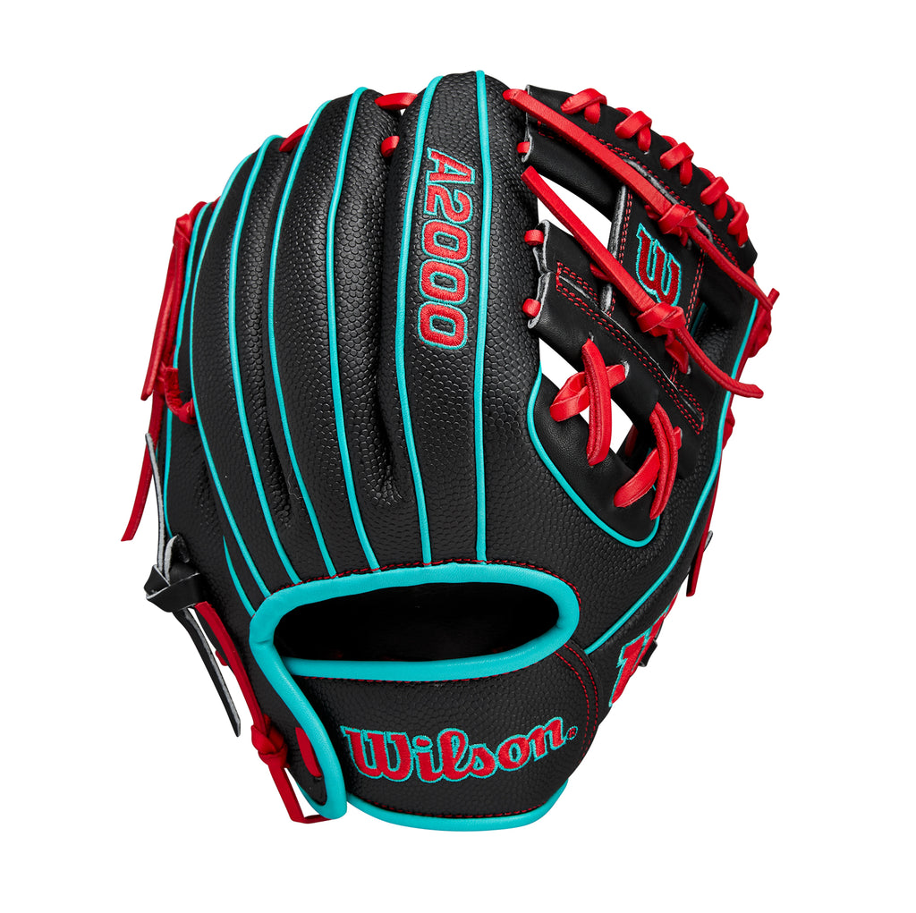 Guante Beisbol Wilson A2000 PF1 ISS 2024 Negro Rojo Azul 11 in