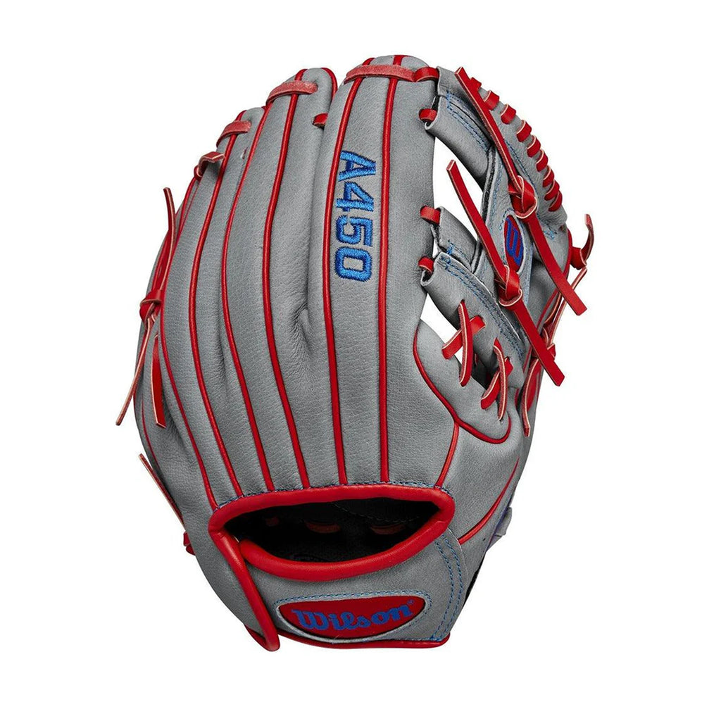 Guante Beisbol Wilson A450 Gris Rojo 10.75 in