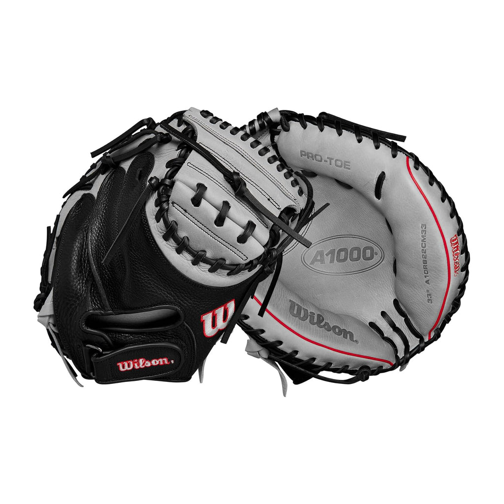 Guante Para Catcher Beisbol Wilson A1000 CM33 2024 Negro Plata 33 In