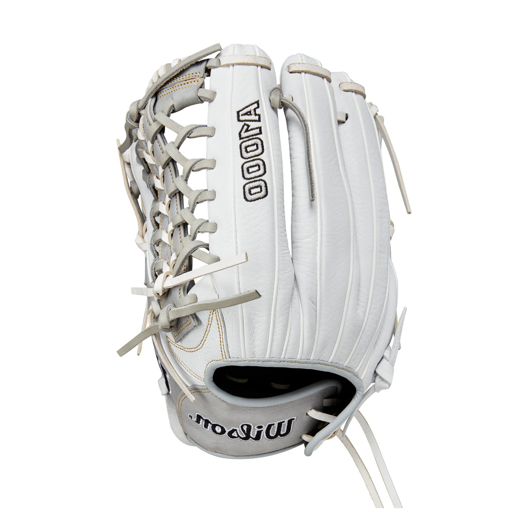 Guante Softbol Wilson A1000 T125 Gris Blanco 12.5 in ZURDO