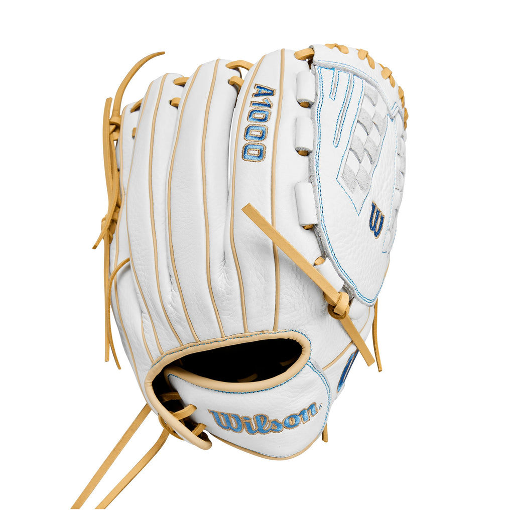 Guante Softbol Wilson A1000 V125 Blanco Dorado 12.5 in