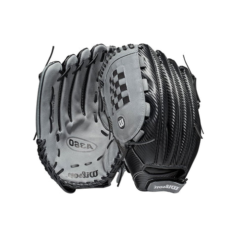 Guante Softbol Wilson A360 SP1421 Negro Gris 14 in ZURDO