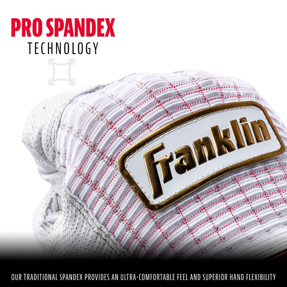 Guanteletas Beisbol Franklin Pro Classic Blanco Dorado ADULTO