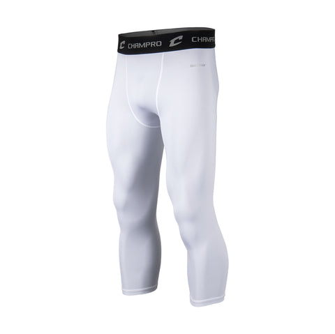 Licra de Compresión de Pierna 3/4 Beisbol Softbol Champro CS8A Blanco ADULTO