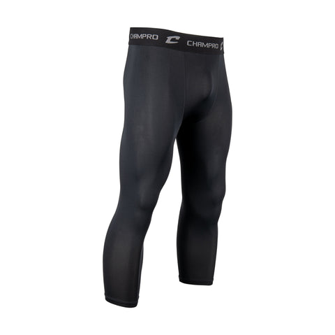 Licra de Compresión de Pierna 3/4 Beisbol Softbol Champro CS8Y Negro INFANTIL