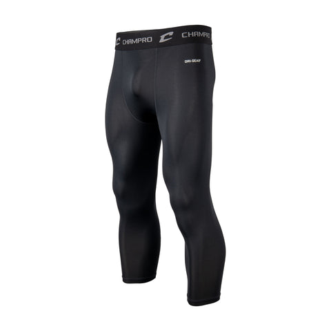 Licra de Compresión de Pierna 3/4 Beisbol Softbol Champro CS8Y Negro INFANTIL