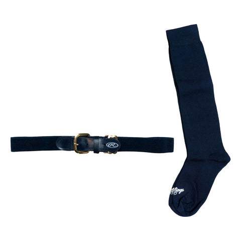 Set Medias Y Cinturón Beisbol Softbol Rawlings BLTSOCK Azul Oscuro