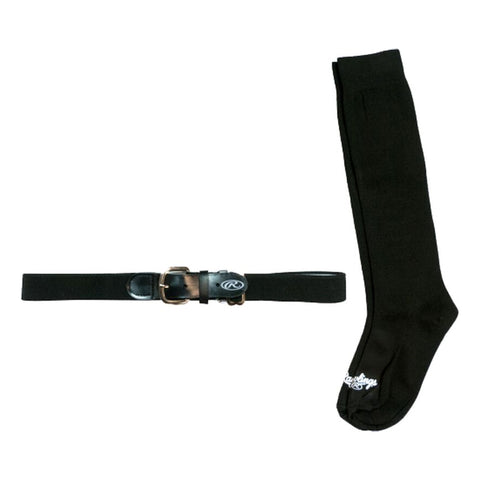Set Medias Y Cinturón Beisbol Softbol Rawlings BLTSOCK Negro