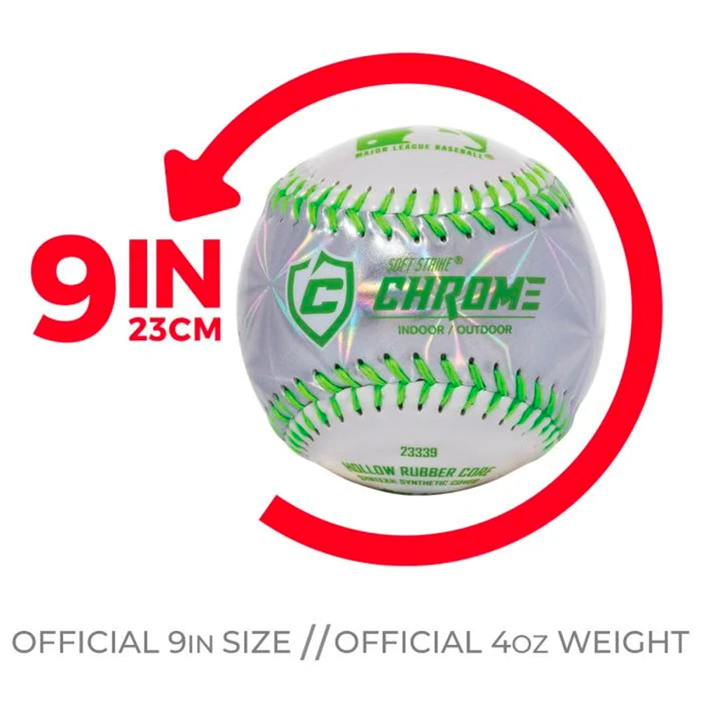 Set 3 Pelotas de Beisbol Infantil Franklin Soft Strike Chrome 9 in JUVENIL