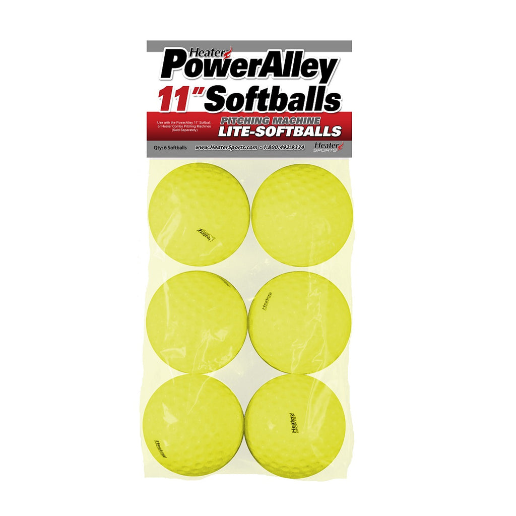 Set 6 Pelotas De Entrenamiento Mini Softbol 11 in Maqina PowerAlley HSW11SB