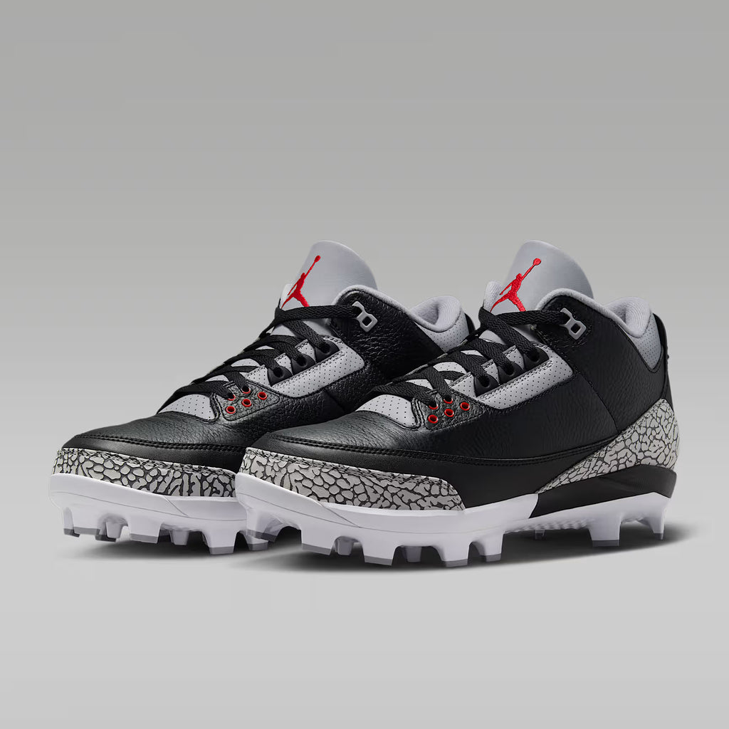 Spikes Beisbol Softbol Jordan 3 Retro MCS Negro Gris