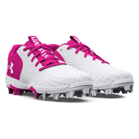 Spikes Beisbol Softbol Under Armour Glyde 2.0 RM Blanco Rosa INFANTIL