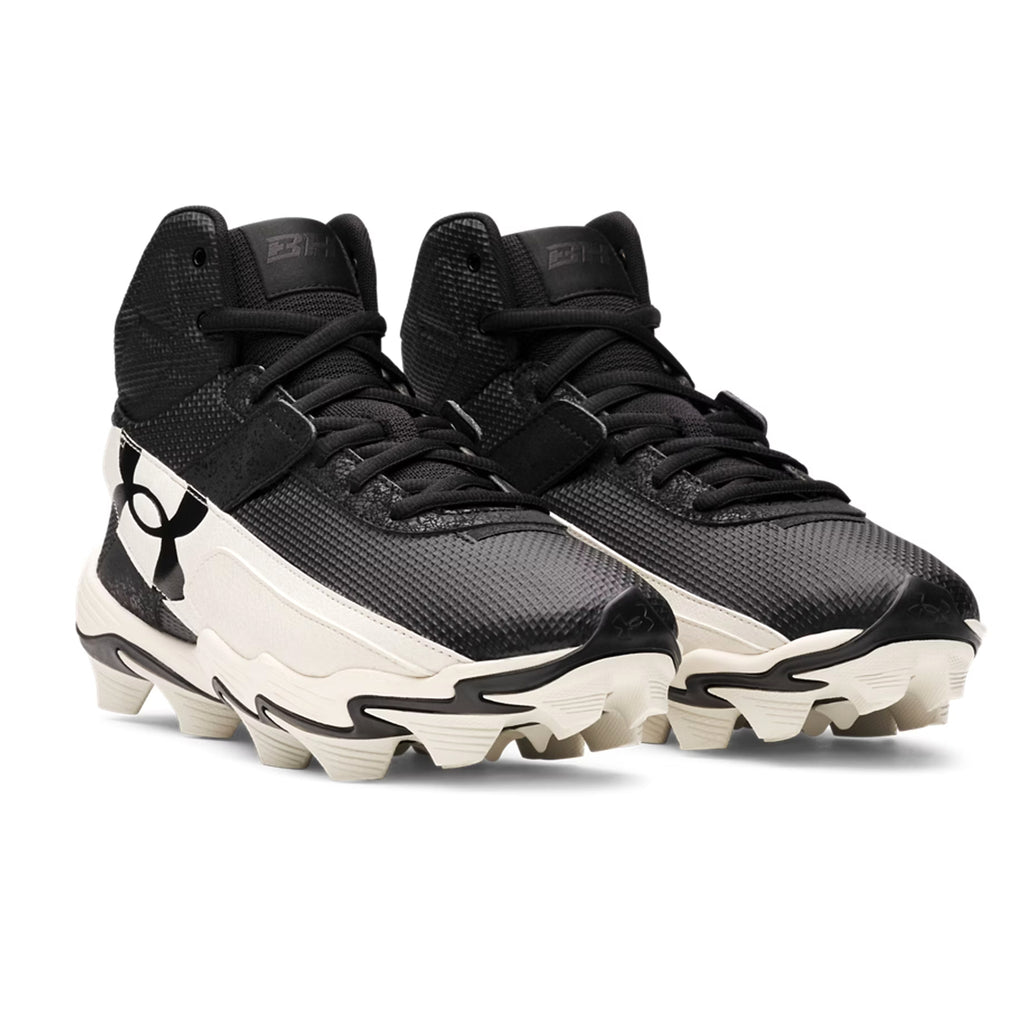 Spikes Beisbol Softbol Under Armour Harper 10 RM Mid Negro Blanco