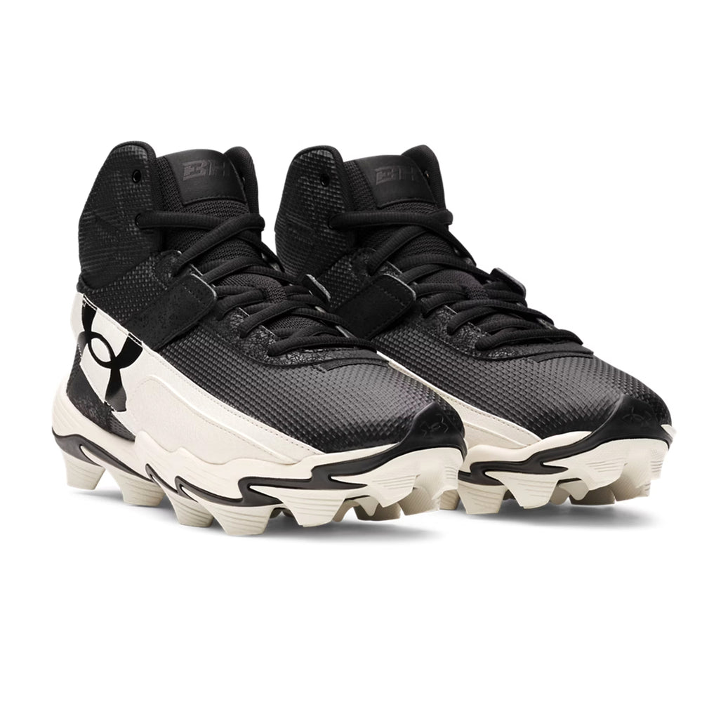 Spikes Beisbol Softbol Under Armour Harper 10 RM Mid Negro Blanco INFANTIL