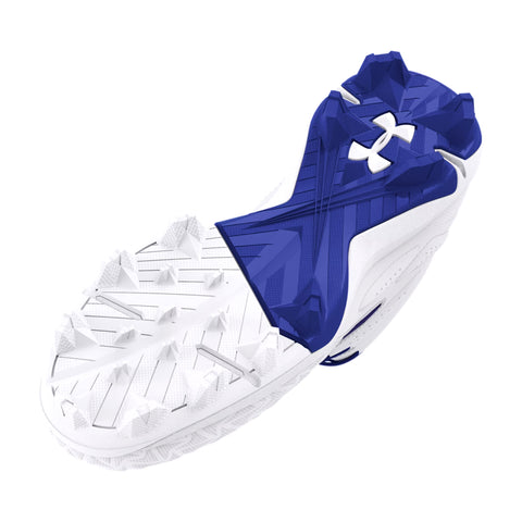 Spikes Beisbol Softbol Under Armour Leadoff Mid RM 3.0 Jr. Blanco Azul INFANTIL