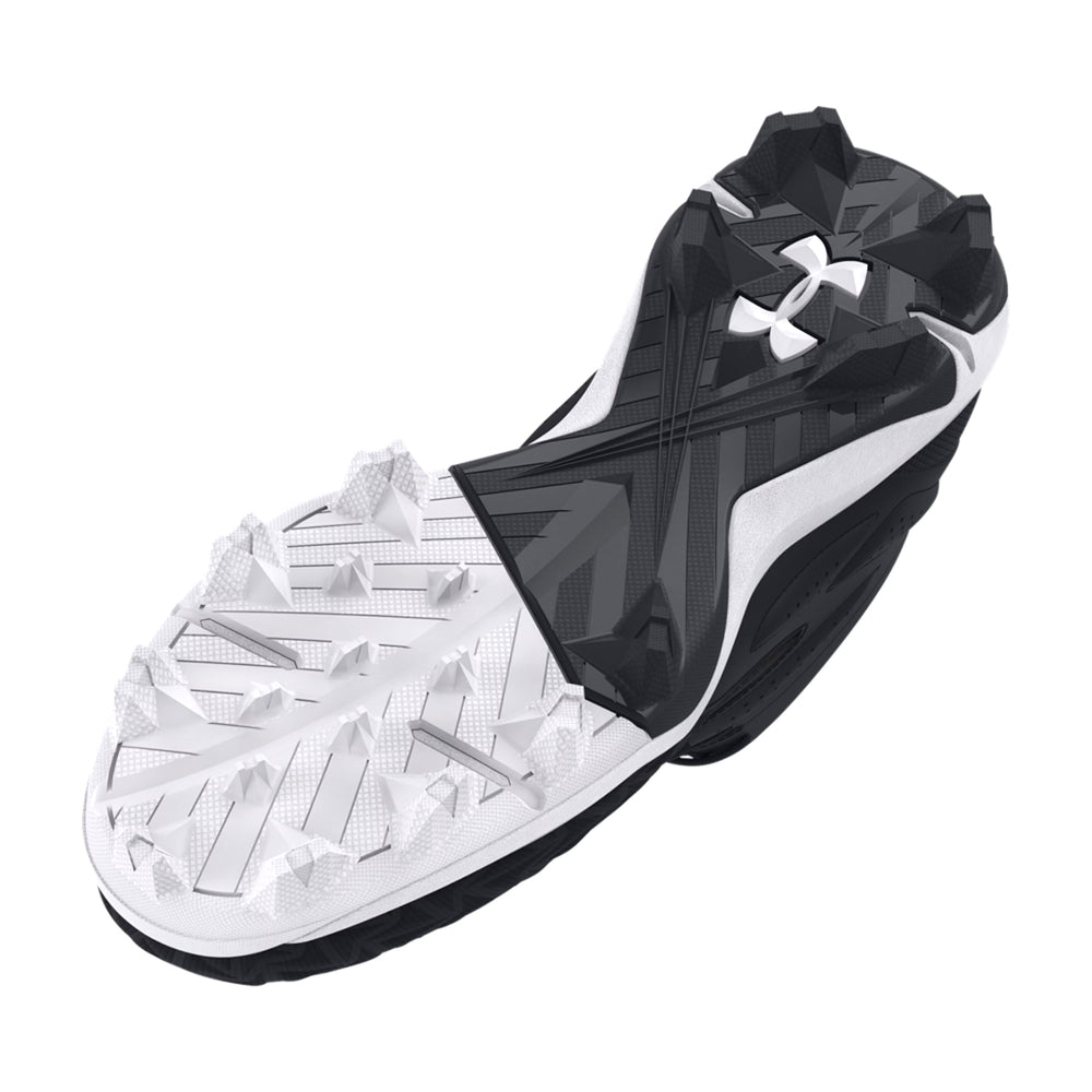 Spikes Beisbol Softbol Under Armour Leadoff Mid RM 3.0 Jr. Negro Blanco