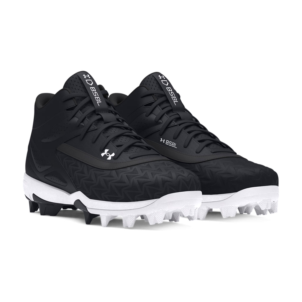 Spikes Beisbol Softbol Under Armour Leadoff Mid RM 3.0 Jr. Negro Blanco