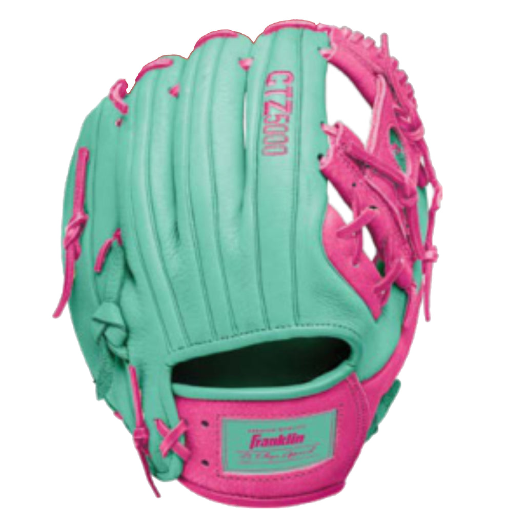 Guante Beisbol Franklin CTZ5000 Verde Rosa Lanzador Diestro