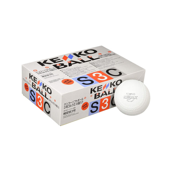 Pelotas Softbol Kenko S3C Blanco  - 6 PIEZAS 12 in