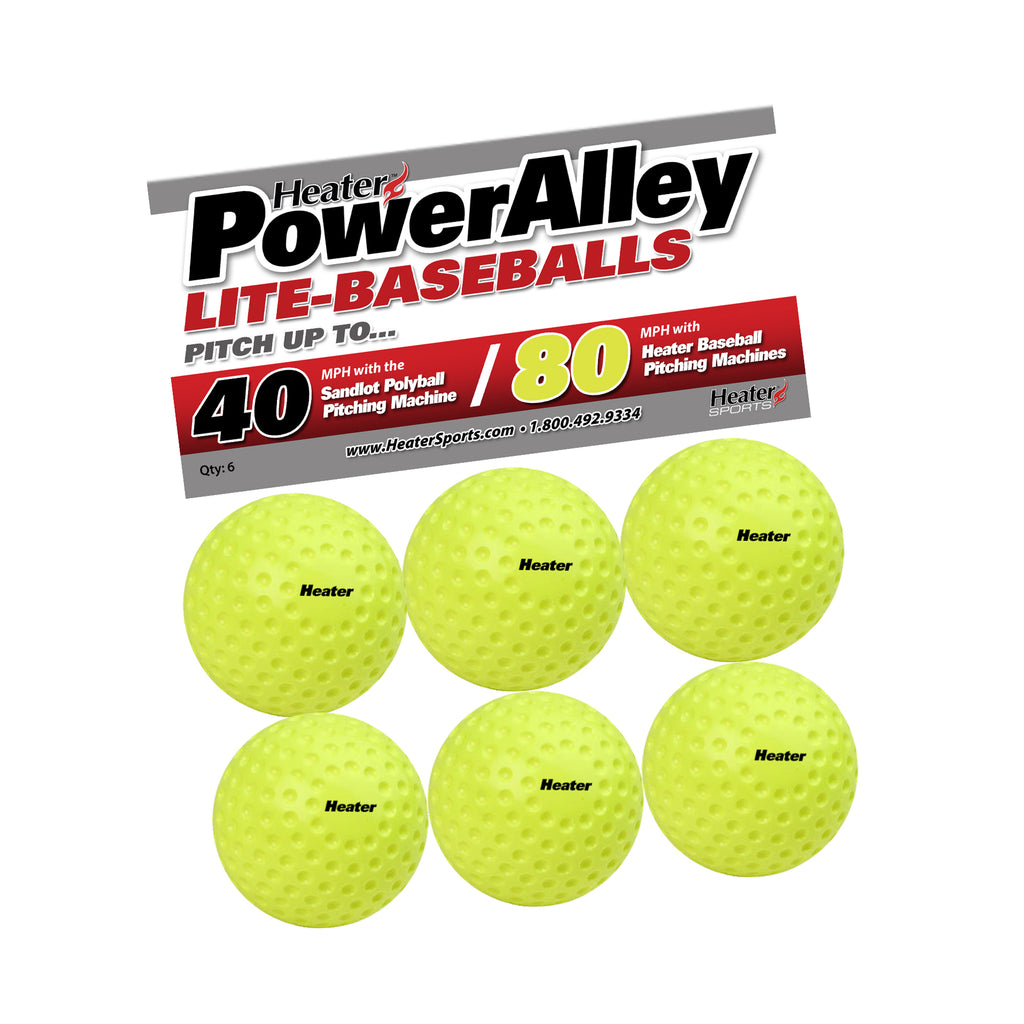 Pack 6 Pelotas Para Maquina Heater Power Alley 80 MPH Verde