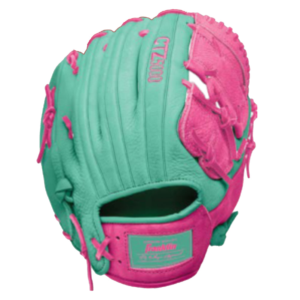 Guante Beisbol Franklin CTZ5000 Verde Rosa Lanzador Diestro