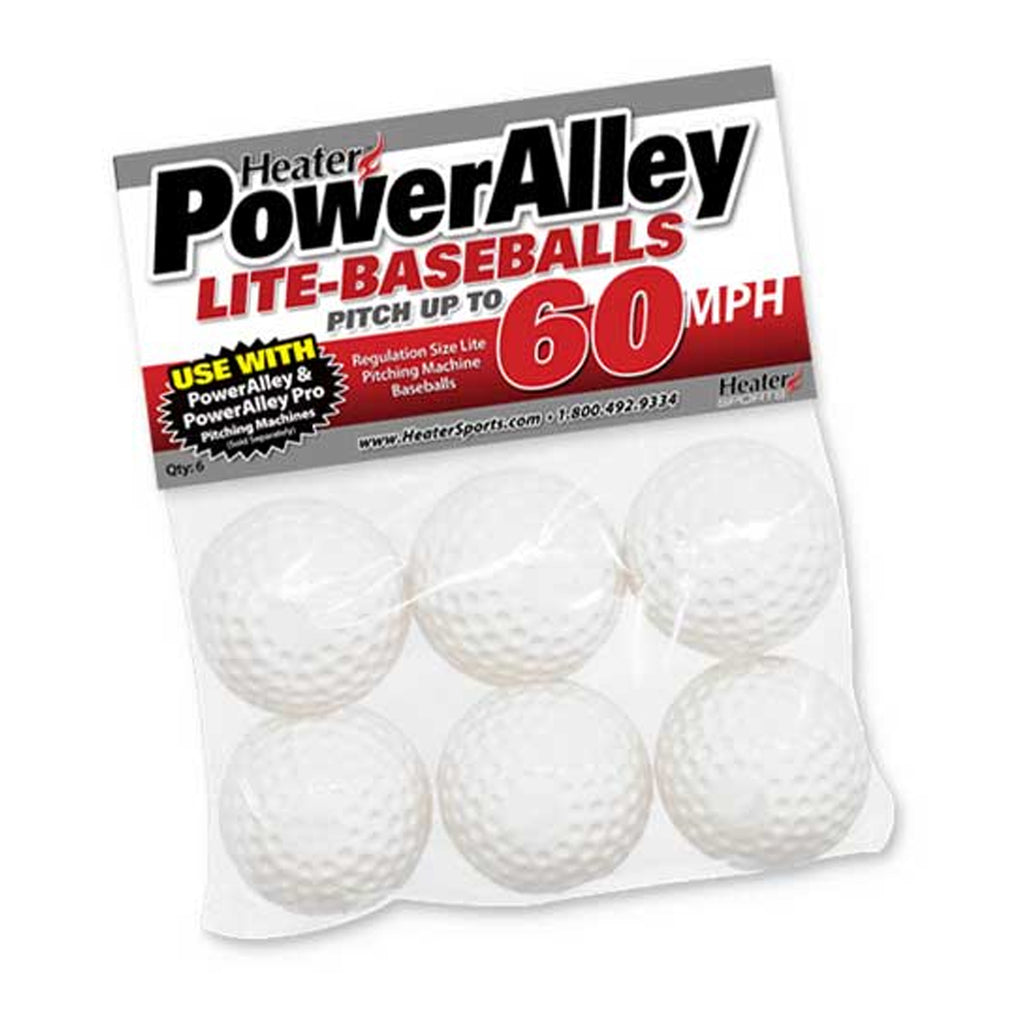 Pack 6 Pelotas Para Maquina Heater Power Alley 60 MPH Blanco