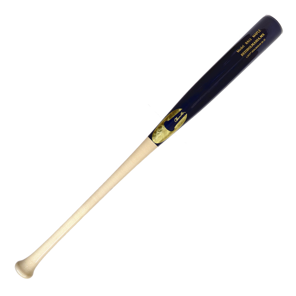 Bat Beisbol Madera Maple Chandler RA13M Natural Marino Dorado