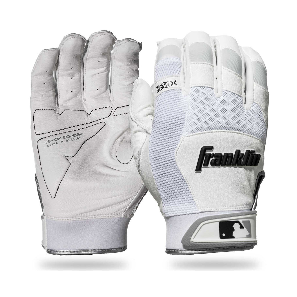 Guanteletas Beisbol Franklin Shock Sorb X Blanco Negro Adulto