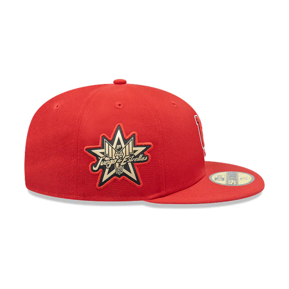 Gorra Beisbol Softbol New Era Algodoneros Union Laguna LMB Juego de Estrellas 2025 59Fifty Cerrada Roja