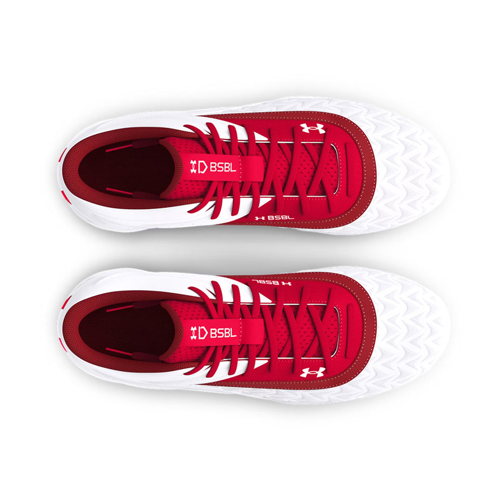 Spikes Beisbol Softbol Under Armour Leadoff Mid RM 3.0 Jr. Rojo