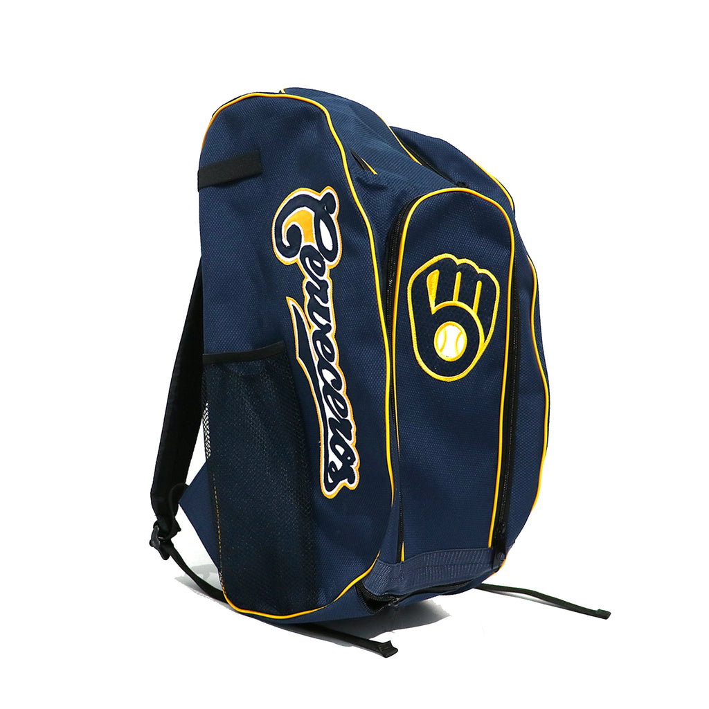 Backpack Mochila Maleta Beisbol Softbol BS Cerveceros Milwaukee Marino INFANTIL