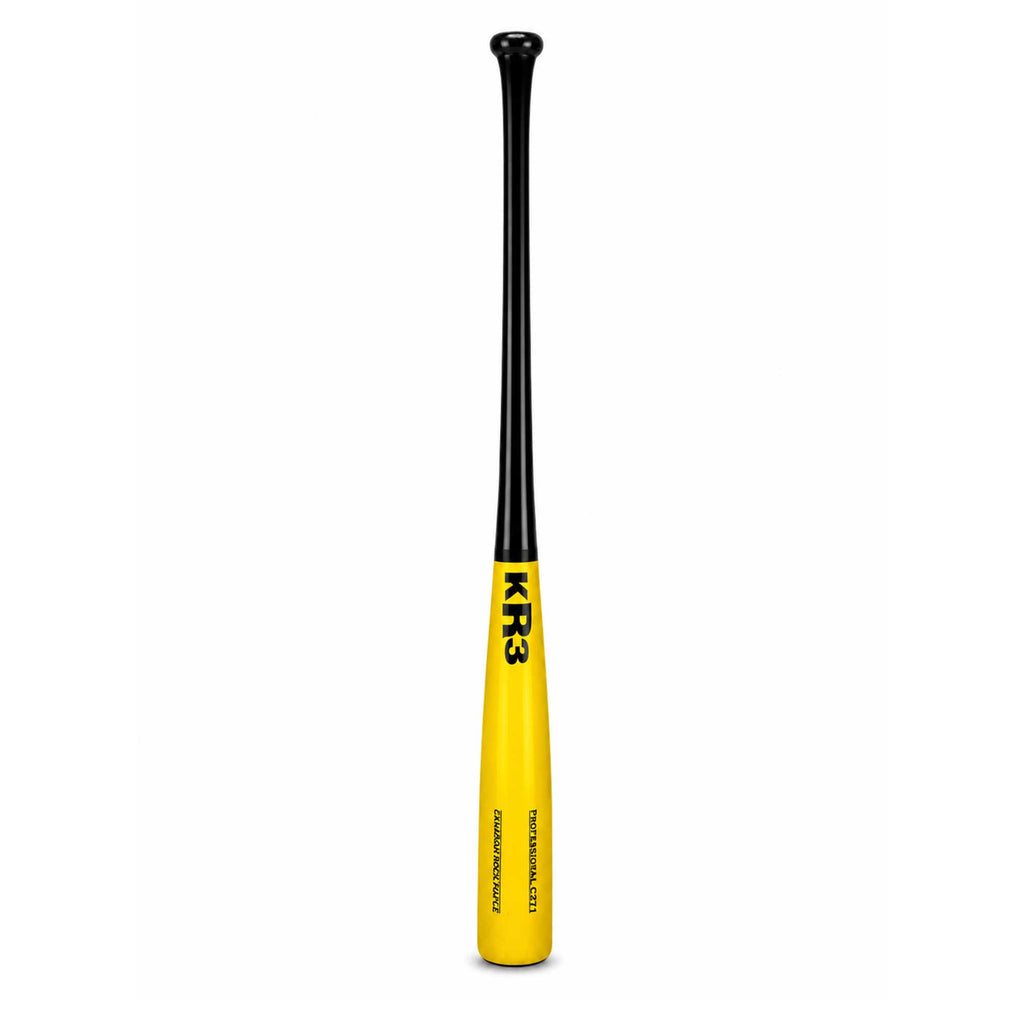 Bat Beisbol KR3 Canadian Rock Maple C271 Negro Amarillo
