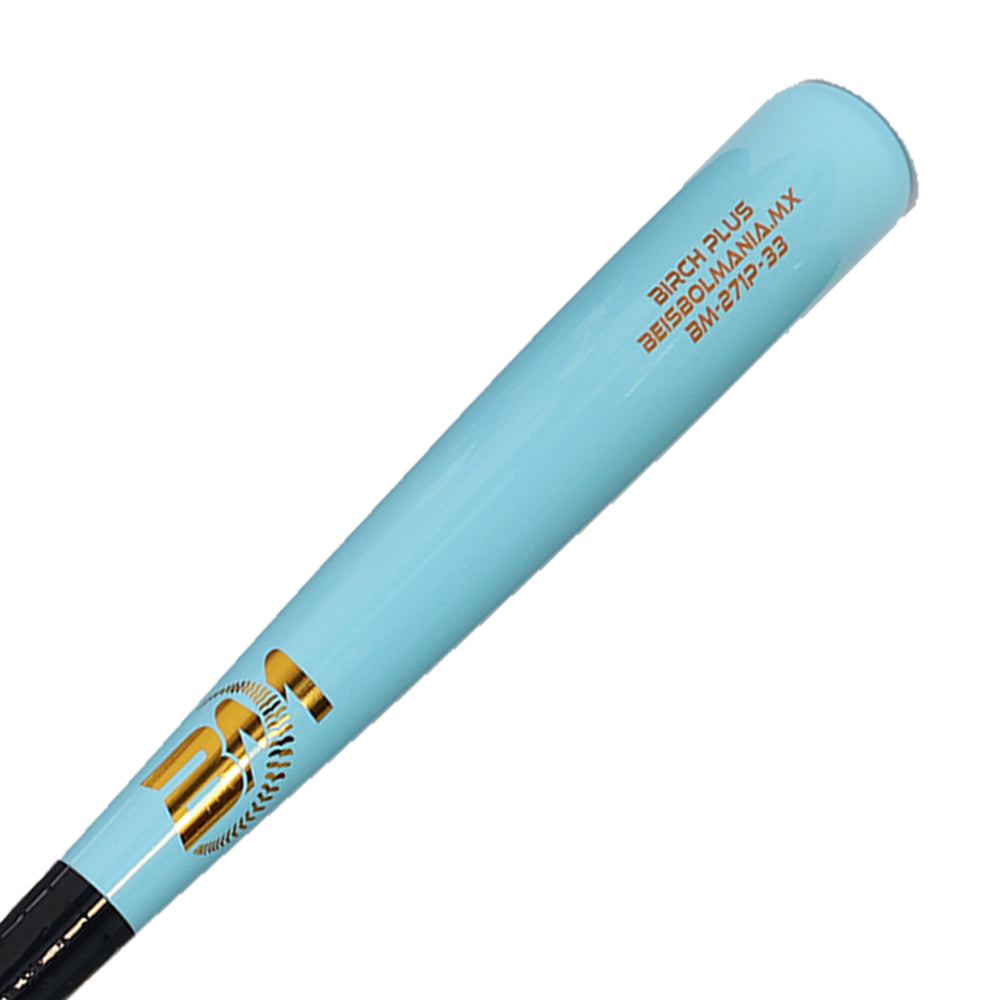 Bat Beisbol Reforzado Con Fibra de Vidrio Beisbolmania Birch Plus BM271 Marino Celeste