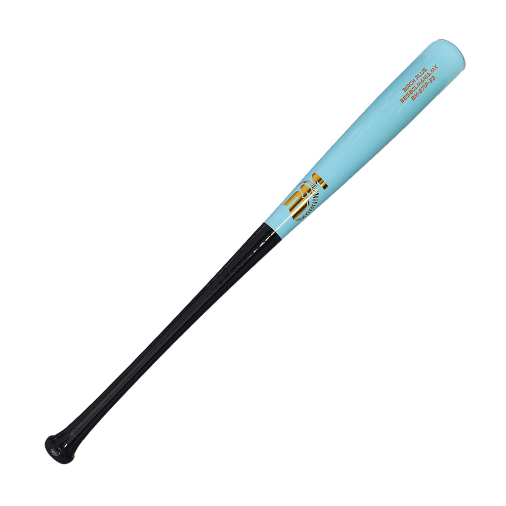 Bat Beisbol Reforzado Con Fibra de Vidrio Beisbolmania Birch Plus BM271 Marino Celeste