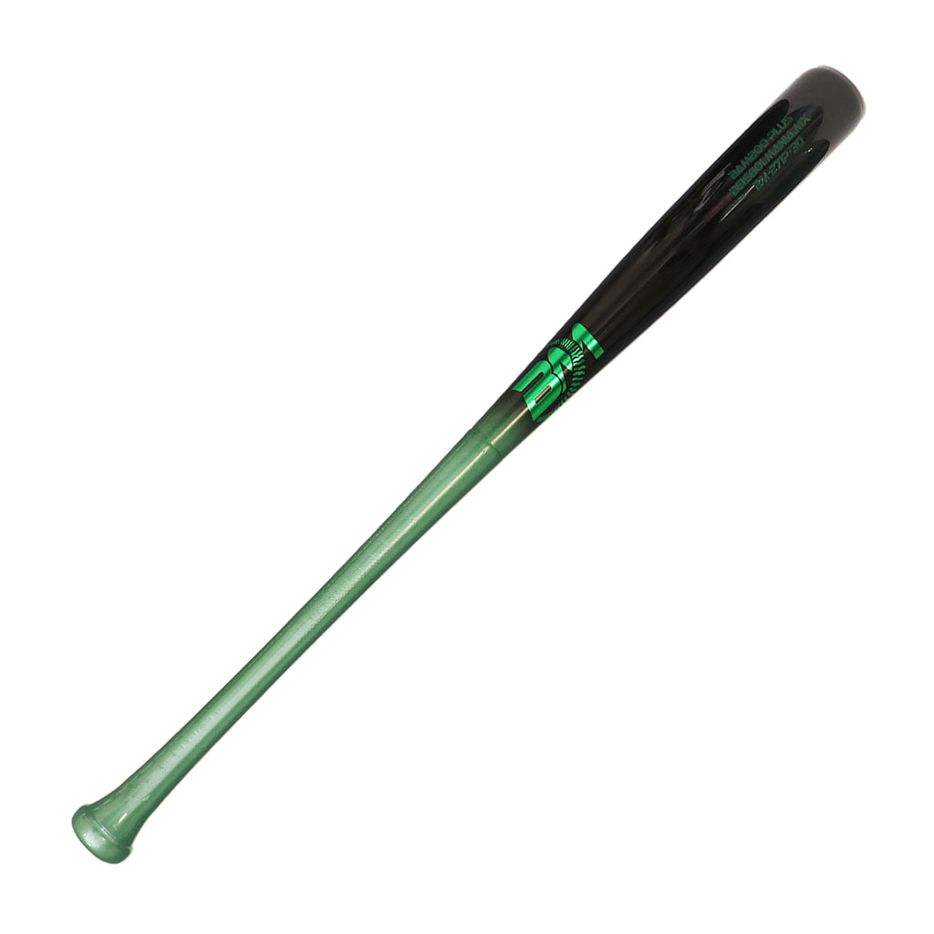 Bat Beisbol Reforzado Con Fibra de Vidrio Beisbolmania Elite Bamboo BM271 Verde Negro JUVENIL